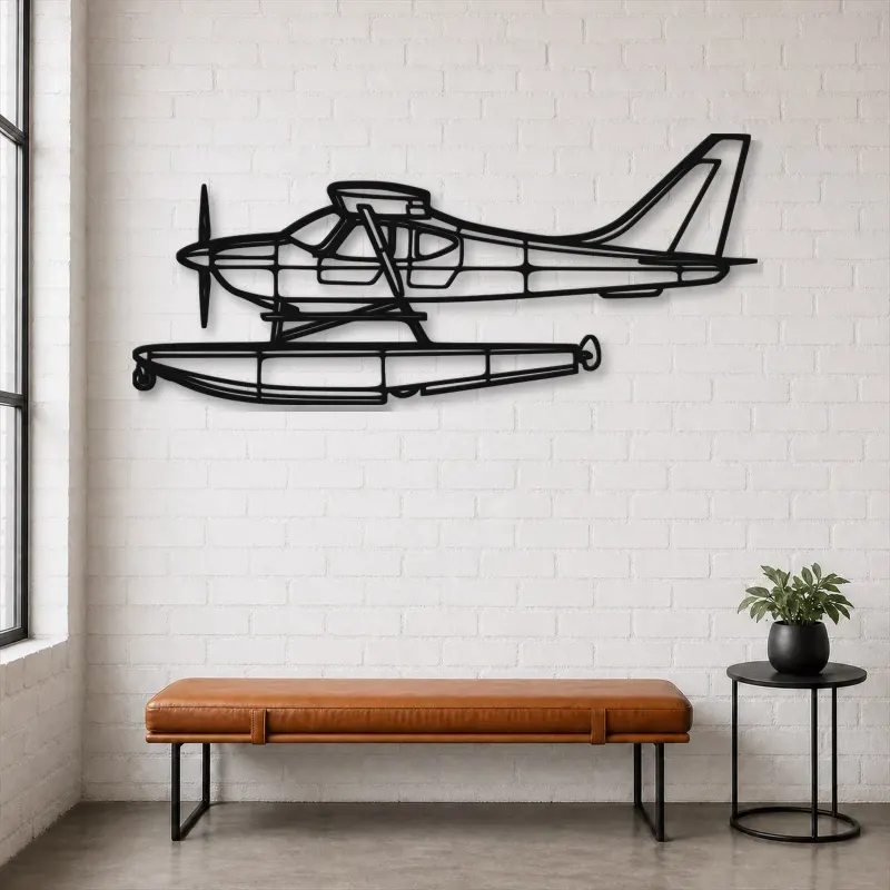 Silhouette d'avion Sportsman 2+2 en métal, Décoration murale en métal, Décor aéronautique, Décor d'aviation