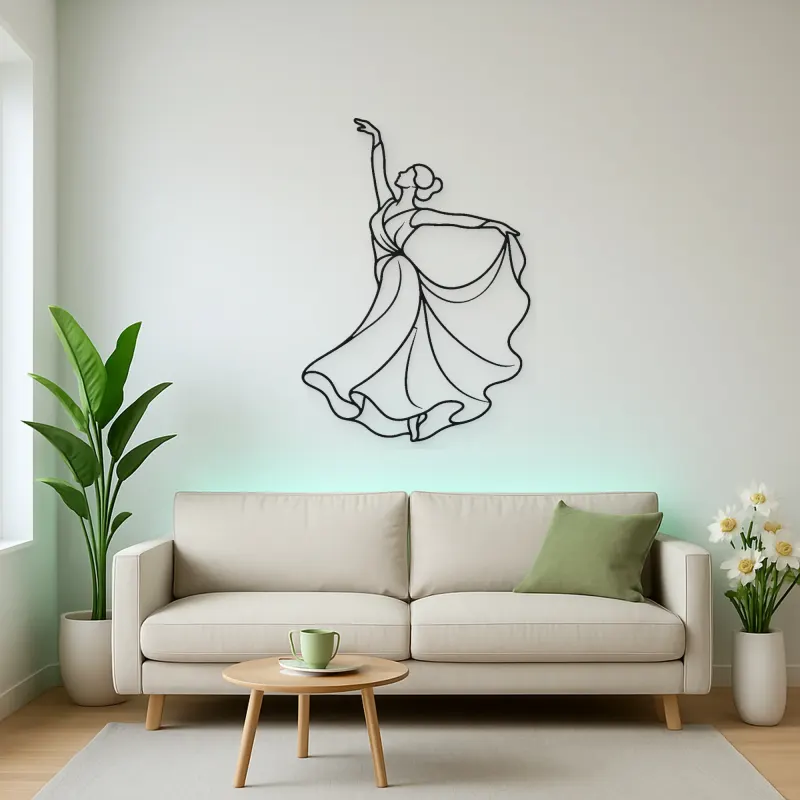 Stage Spotlight Dancer Metal Wall Art | Dance Silhouette Wall Decor