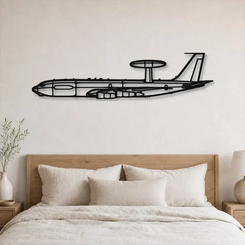 Silhouette en métal d'avion E-3G Sentry, décoration murale en métal, décoration aéronautique, cadeau pour aviateurs