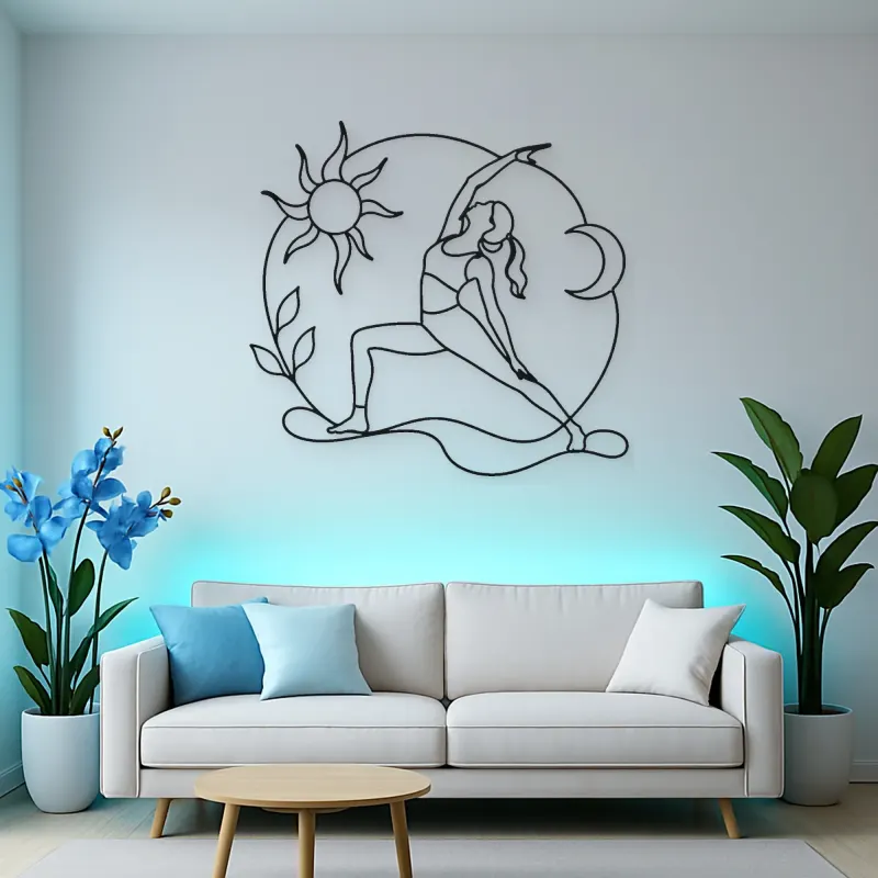 Reverse Warrior Arc Metal Wall Art | Yoga and Meditation Wall Decor