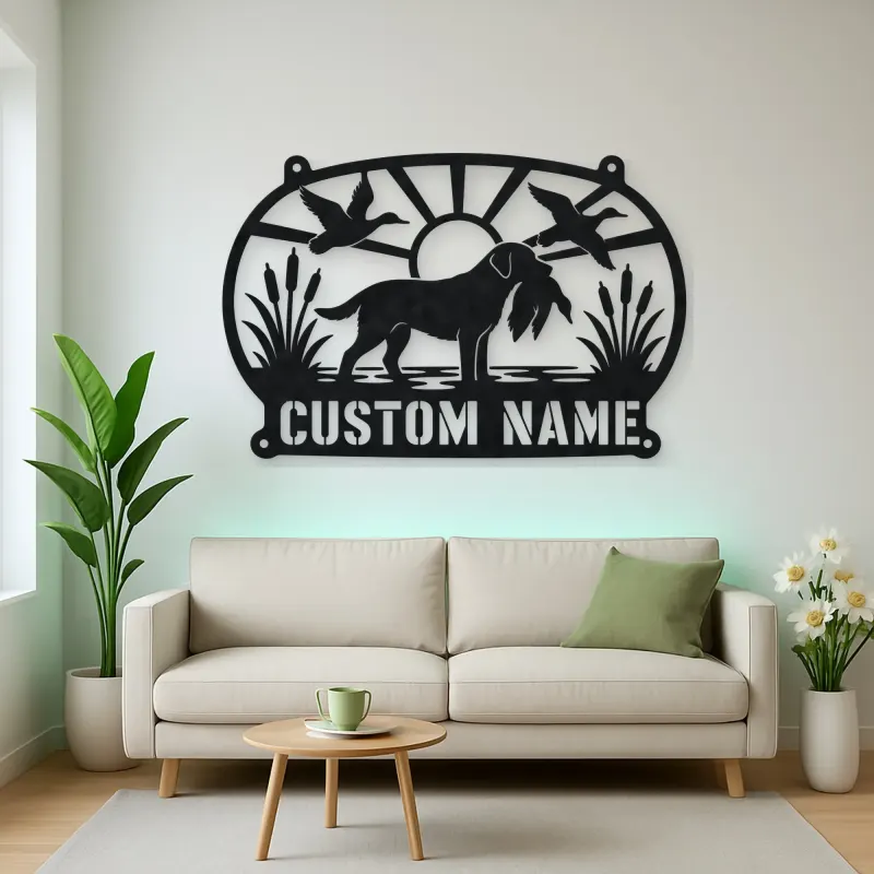 Personalized Duck Hunting Dog Metal Wall Art