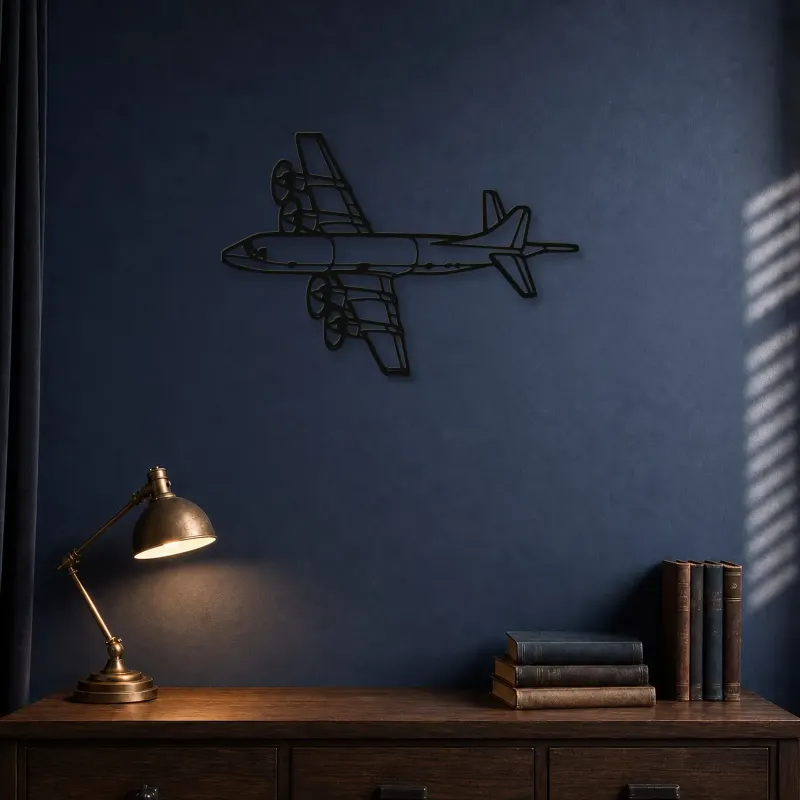 Silhouette d'avion en métal P-3C Orion Angle, décoration murale aéronautique
