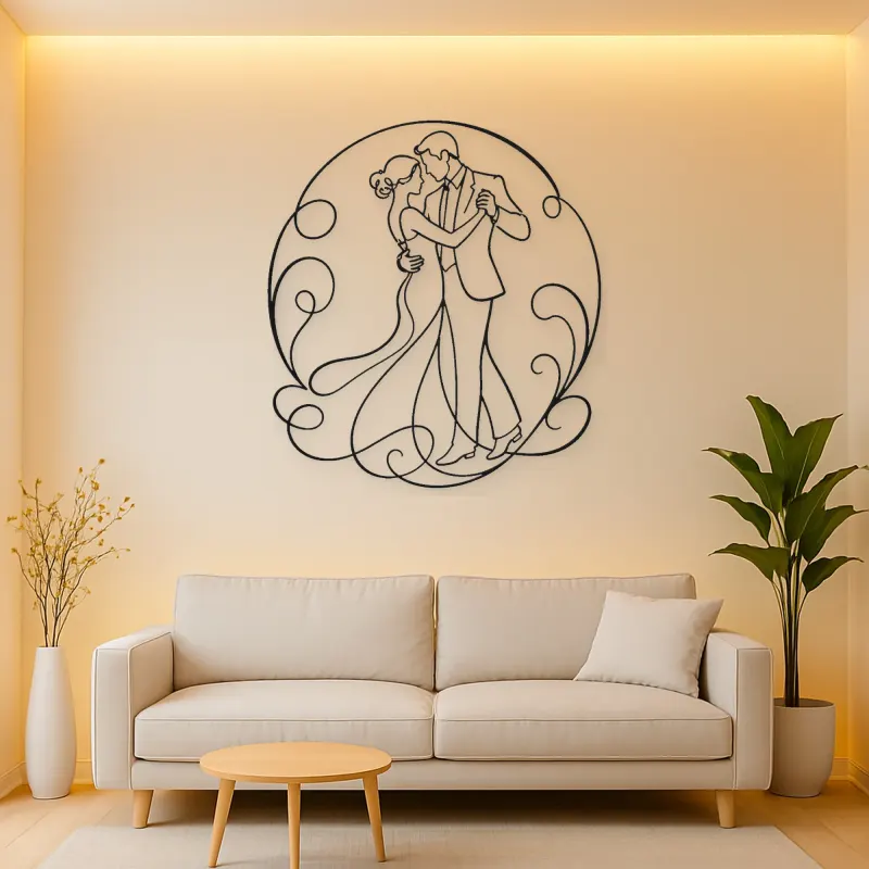 Wedding First Dance Metal Wall Art | Romantic Couple Decor