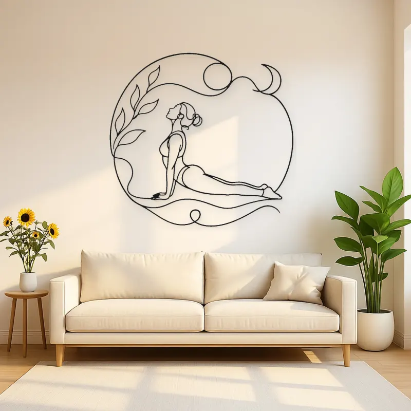 Upward Dog Flow Metal Wall Art | Yoga and Meditation Wall Decor