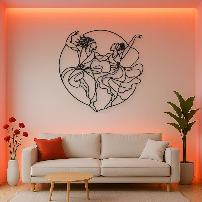 African Dance Rhythm Metal Wall Art | Dance Silhouette Wall Decor