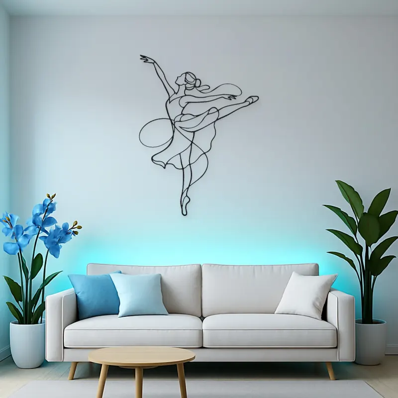 Ballet Attitude Pose Metal Wall Art | Dance Silhouette Wall Decor
