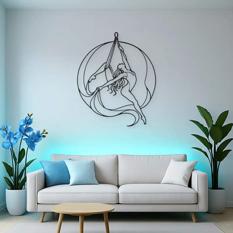 Aerial Silk Dancer Metal Wall Art | Aerial Dance Wall Decor