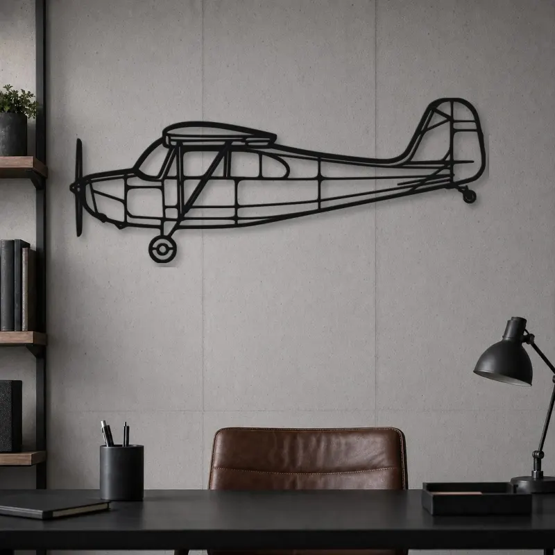 Silhouette d'avion en métal 7AC Champion, Décoration murale aéronautique