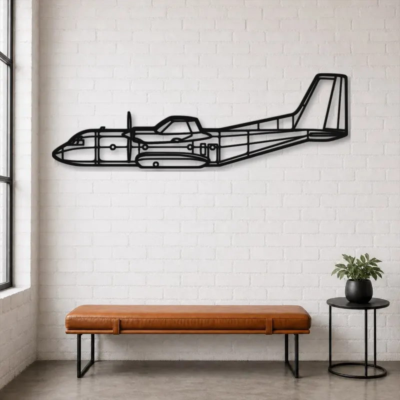 Silhouette d'avion C-160 en métal, Décoration murale en métal, Décor aéronautique, Décor d'aviation