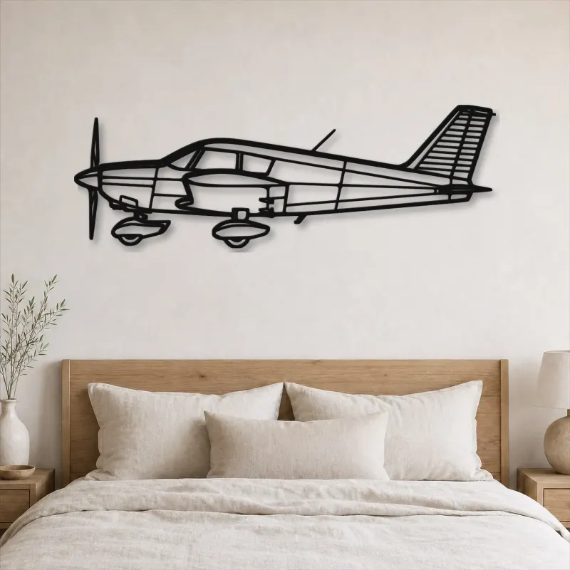 Silhouette en métal d'avion Cherokee PA-28-140, Décoration murale en métal, Décor aéronautique, Cadeau pour aviateur