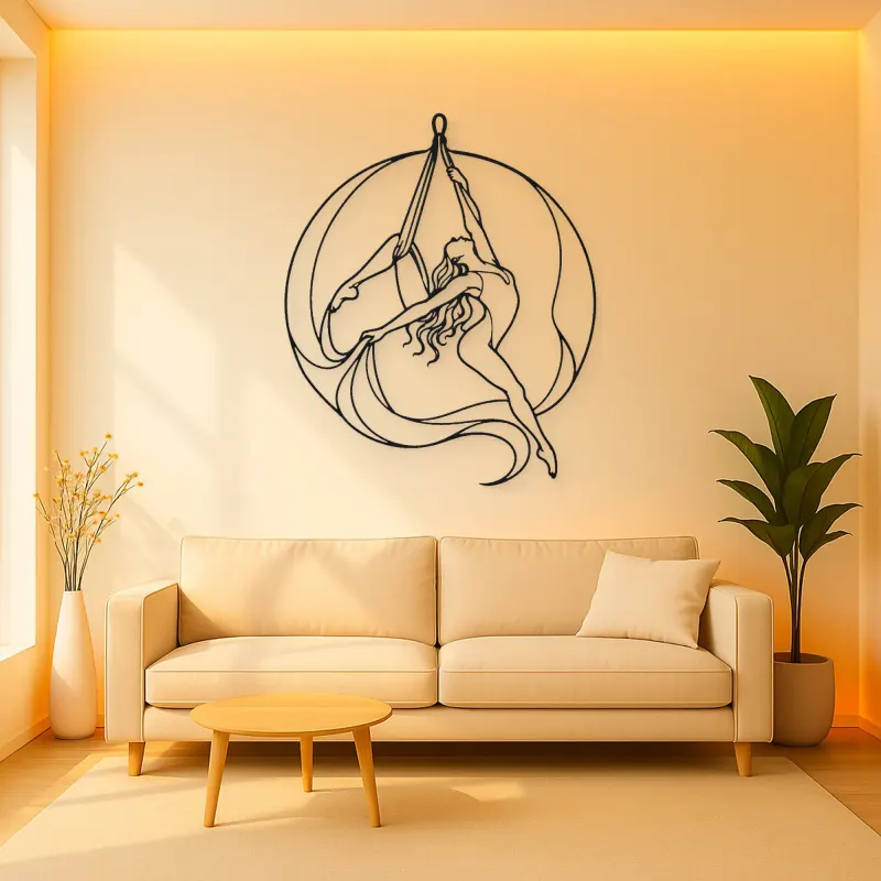 Aerial Silk Dancer Metal Wall Art | Aerial Dance Wall Decor