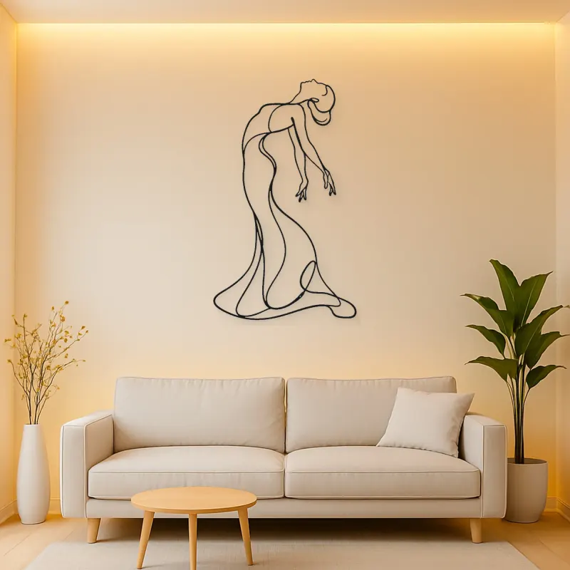 Arched Back Flow Metal Wall Art | Feminine Figure Wall Decor