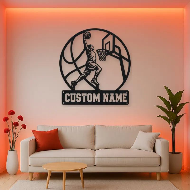 Personalized Slam Dunk Basketball Metal Wall Art