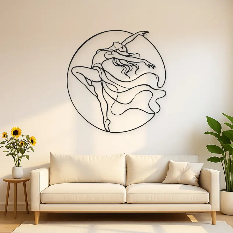 Contemporary Back Arch Metal Wall Art | Dance Silhouette Wall Decor