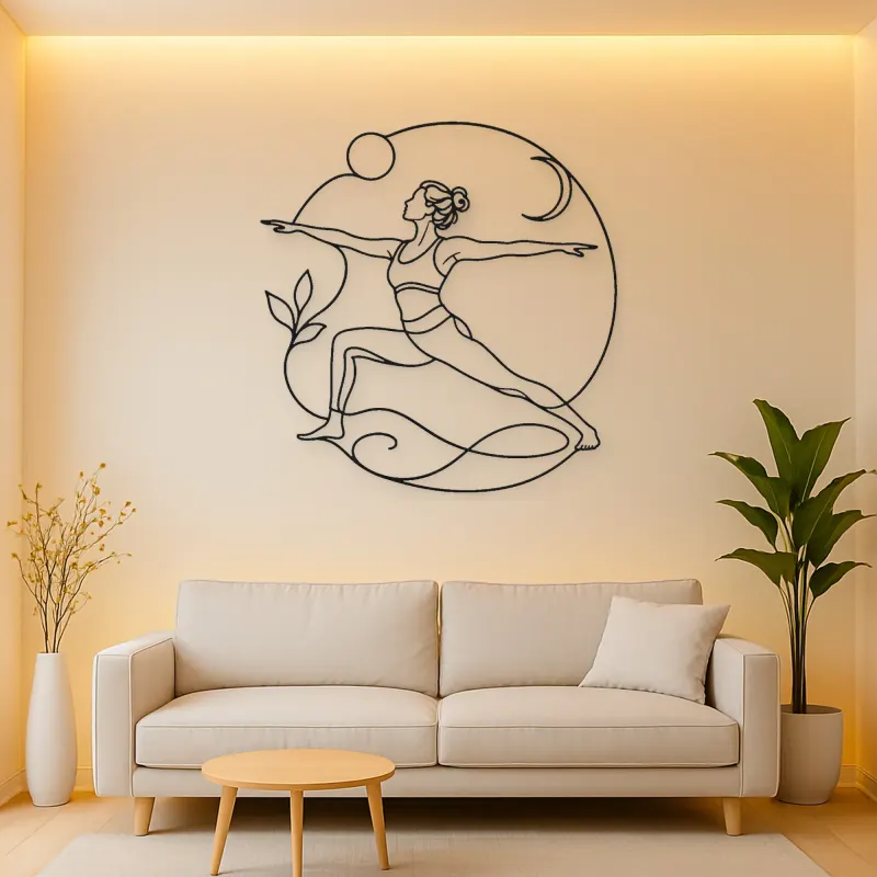 Side Angle Strength Metal Wall Art | Yoga and Meditation Wall Decor