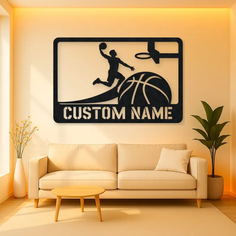Personalized Basketball Slam Dunk Metal Wall Art