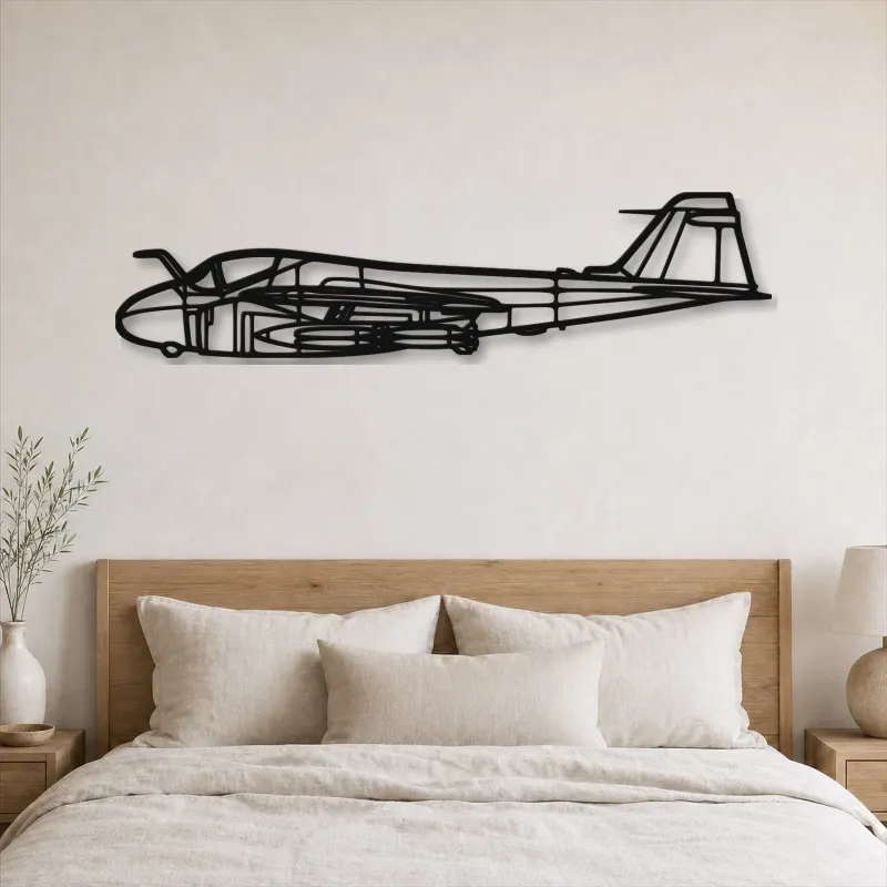 Silhouette d'avion en métal A-6 Intruder, Décoration murale aéronautique