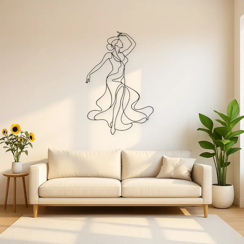 Sensual Line Dancer Metal Wall Art | Dance Silhouette Wall Decor