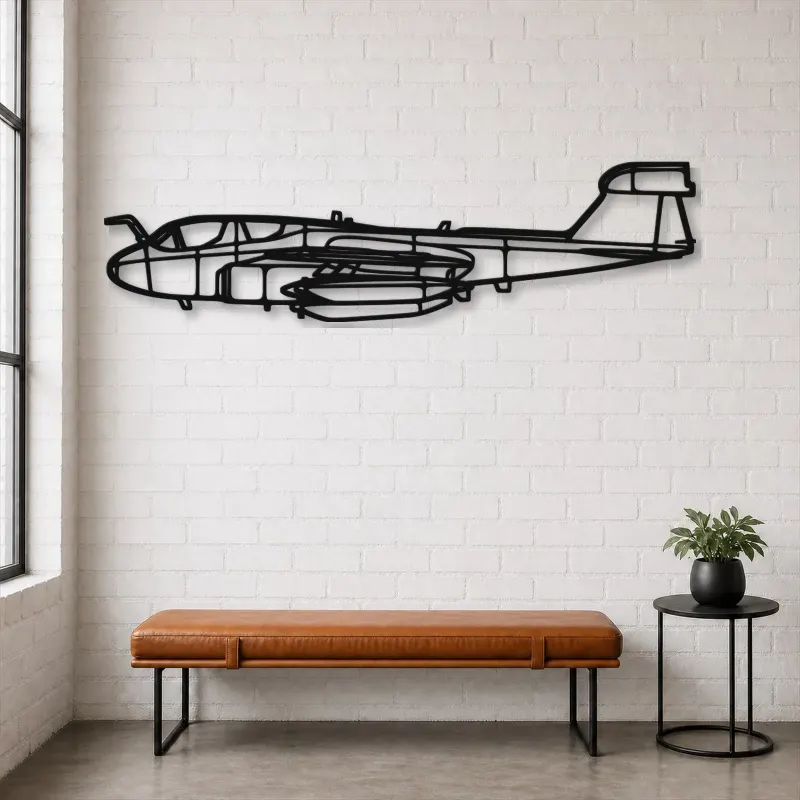 Silhouette en métal d'avion EA-6B Prowler, décoration murale en métal, décoration aéronautique, cadeau pour aviateurs