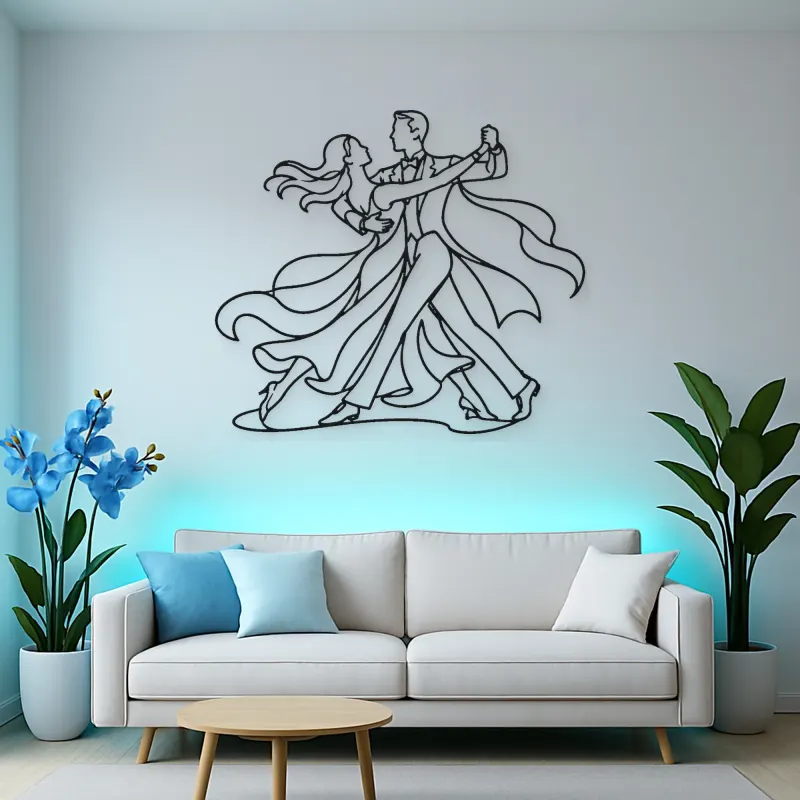 Quickstep Motion Metal Wall Art | Couple Dance Wall Decor