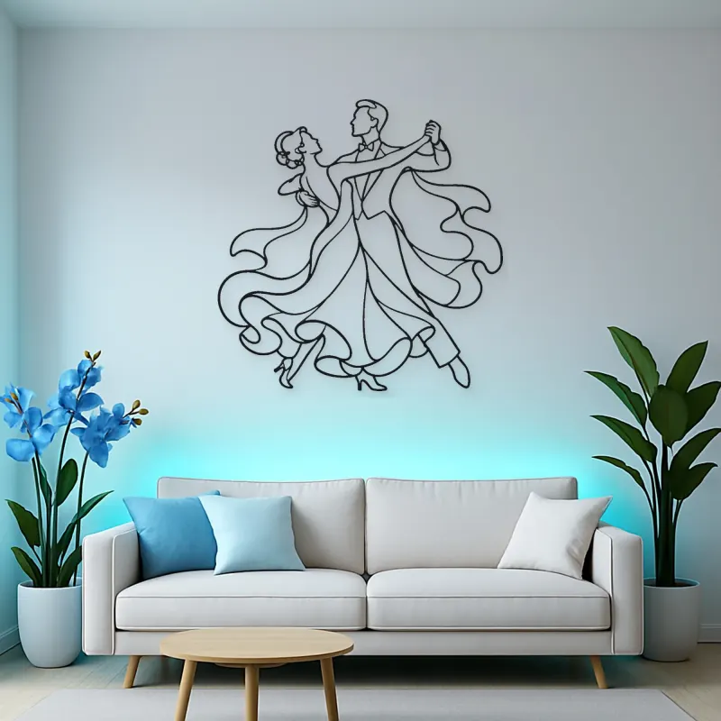 Ballroom Waltz Pair Metal Wall Art | Couple Dance Wall Decor