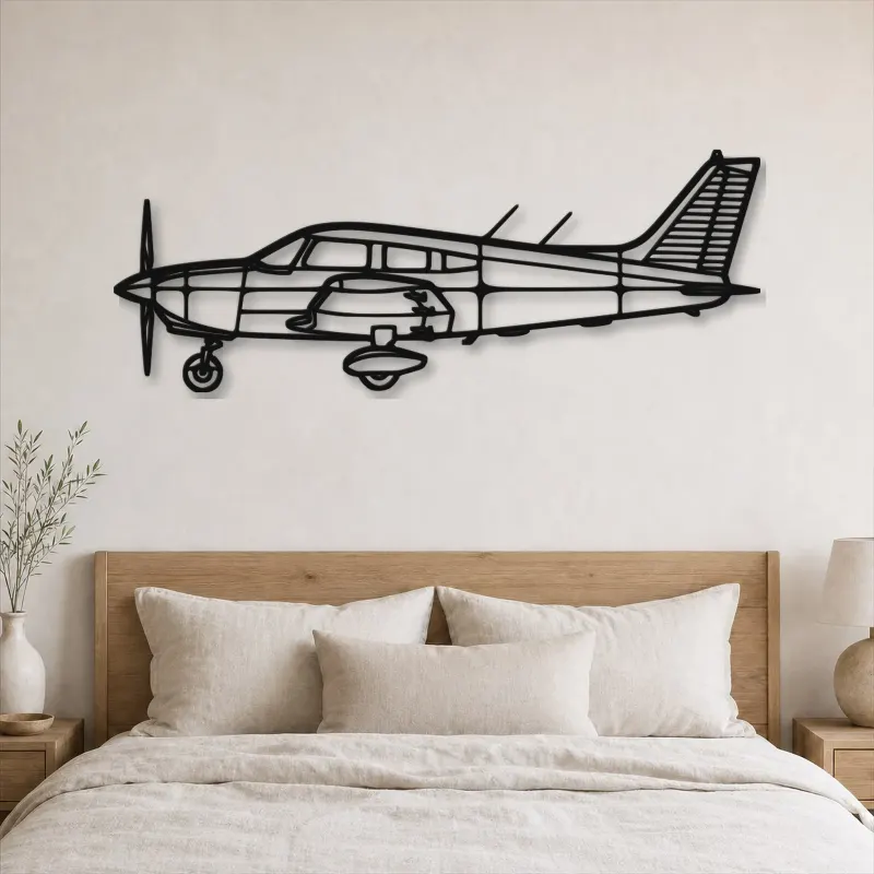 Silhouette d'avion PA-28 en métal, Décoration murale en métal, Décor aéronautique, Décor d'aviation