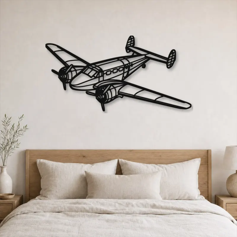 Silhouette en métal d'avion Model 18 Angle, décoration murale en métal, décoration aéronautique, décoration d'aviation