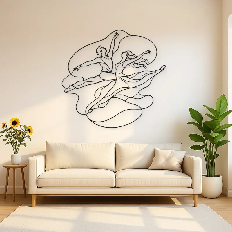 Contemporary Leap Metal Wall Art | Dance Silhouette Wall Decor
