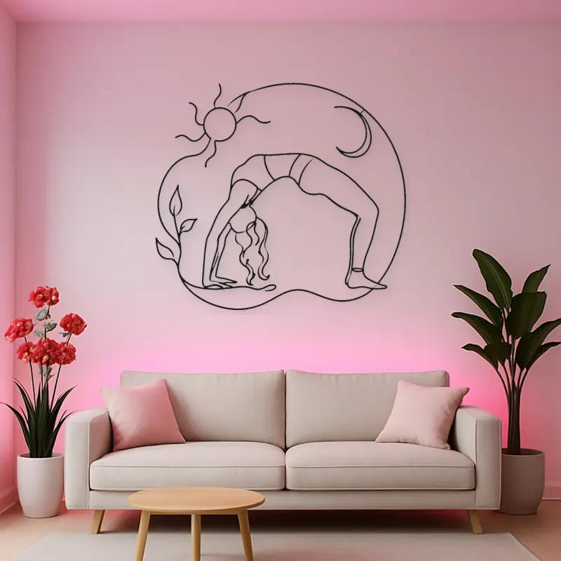 Bridge Pose Arc Metal Wall Art | Yoga and Meditation Wall Decor