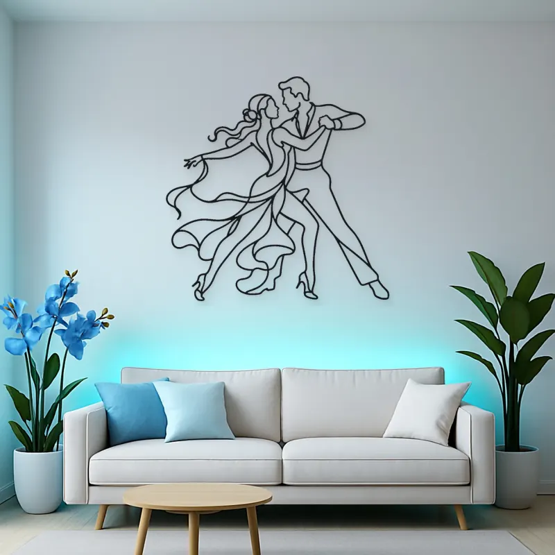 Rumba Body Line Metal Wall Art | Couple Dance Wall Decor