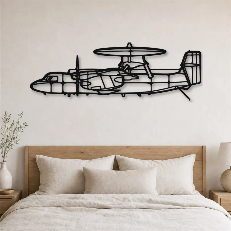 Silhouette en métal d'avion E-2C Hawkeye, décoration murale en métal, décoration aéronautique, cadeau pour aviateurs