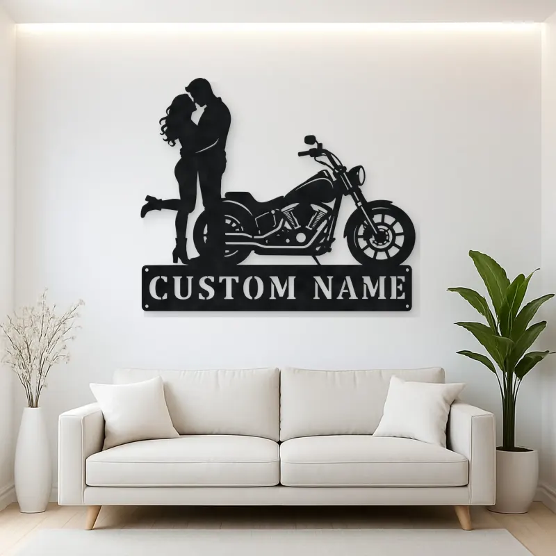 Personalized Cruiser Couple Metal Wall Art with Lifted Heel