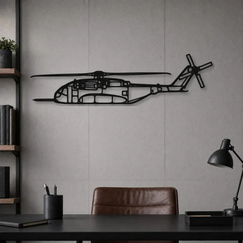 Silhouette en métal d'hélicoptère CH-53K King Stallion, Décoration murale, Cadeau d'anniversaire, Silhouette d'aéronef