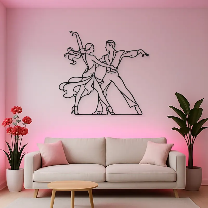 Cha Cha Pose Metal Wall Art | Couple Dance Wall Decor