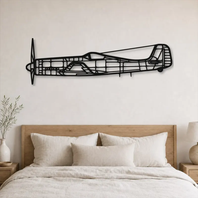 Silhouette d'avion Ta-152H-1 en métal, Décoration murale en métal, Décor aéronautique, Décor d'aviation