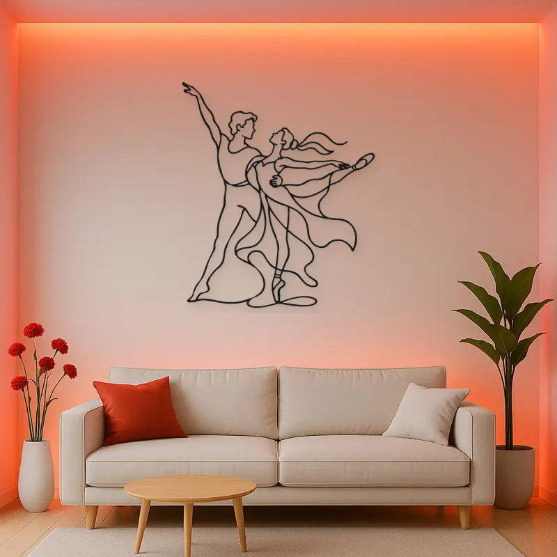 Ballet Pas De Deux Metal Wall Art | Couple Dance Wall Decor