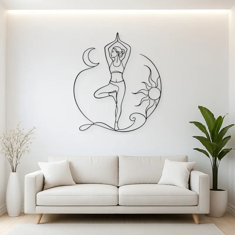 Tree Pose Balance Metal Wall Art | Yoga and Meditation Wall Decor