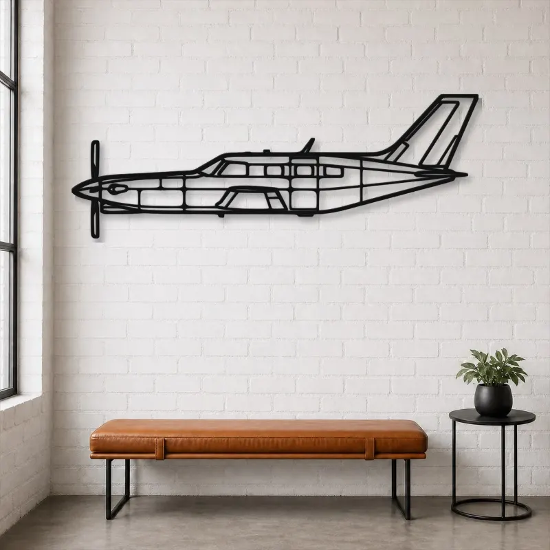Silhouette en métal d'avion PA-46 Malibu, Décoration murale en métal, Décor aéronautique, Cadeau pour aviateur