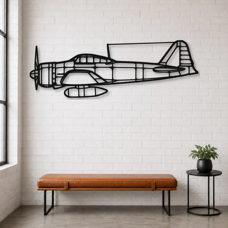 Insegna in metallo silhouette A6M2 Zero