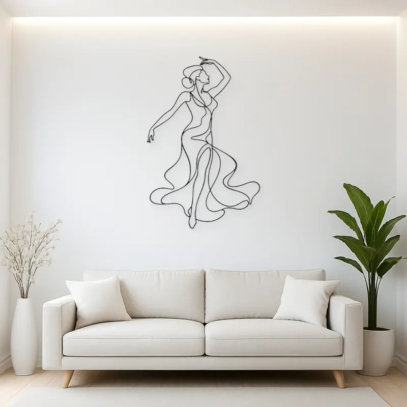 Sensual Line Dancer Metal Wall Art | Dance Silhouette Wall Decor