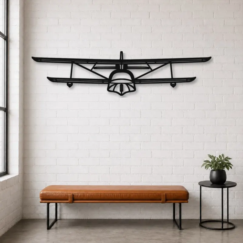 Silhouette d'avion Super Petrel LS Front en métal, Décoration murale en métal, Décor aéronautique, Décor d'aviation