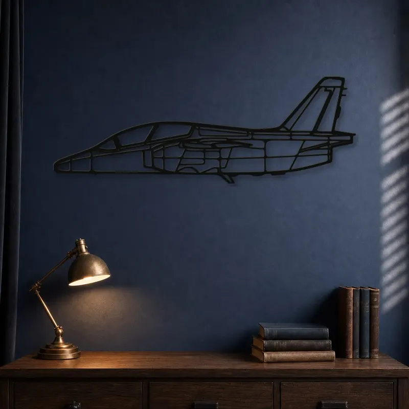 Silhouette en métal d'avion S-211, décoration murale en métal, décoration aéronautique, décoration d'aviation