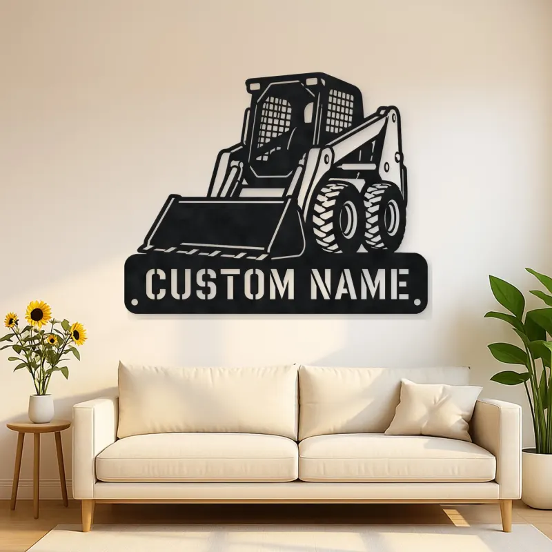 Personalized Skid Steer Loader Front Bucket Metal Wall Art