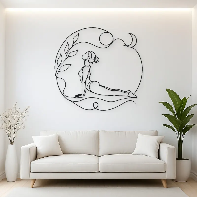 Upward Dog Flow Metal Wall Art | Yoga and Meditation Wall Decor
