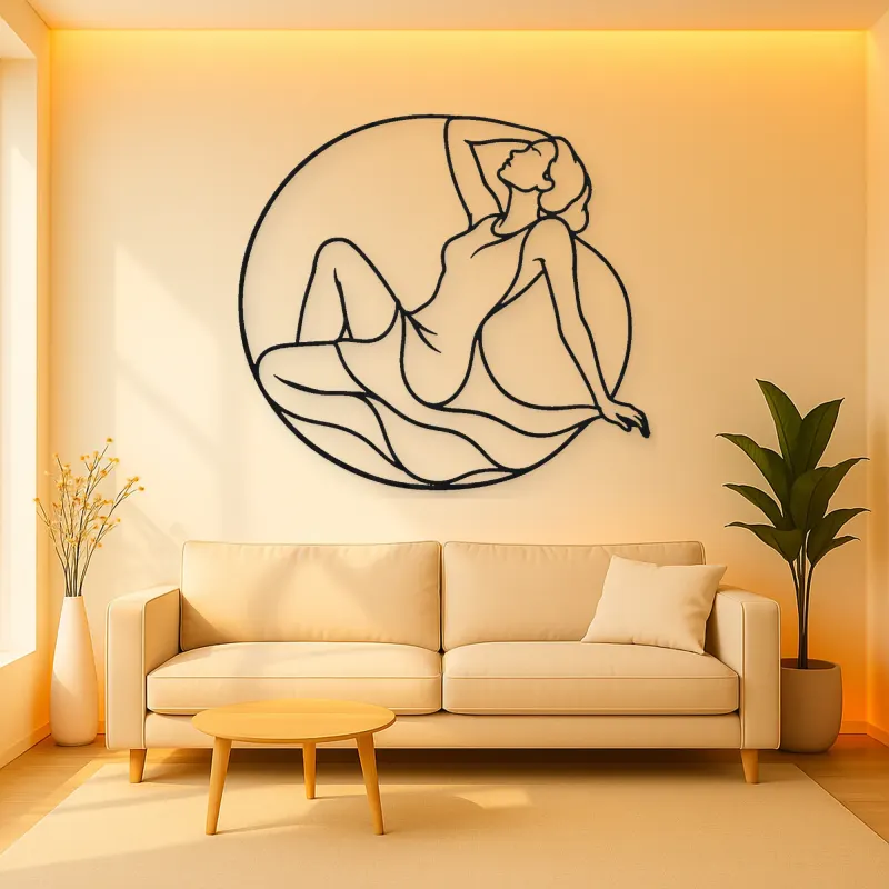 Reclining Curve Muse Metal Wall Art | Feminine Figure Wall Decor