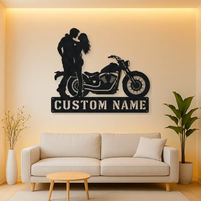 Personalized Chopper Romance Metal Wall Art with Heart