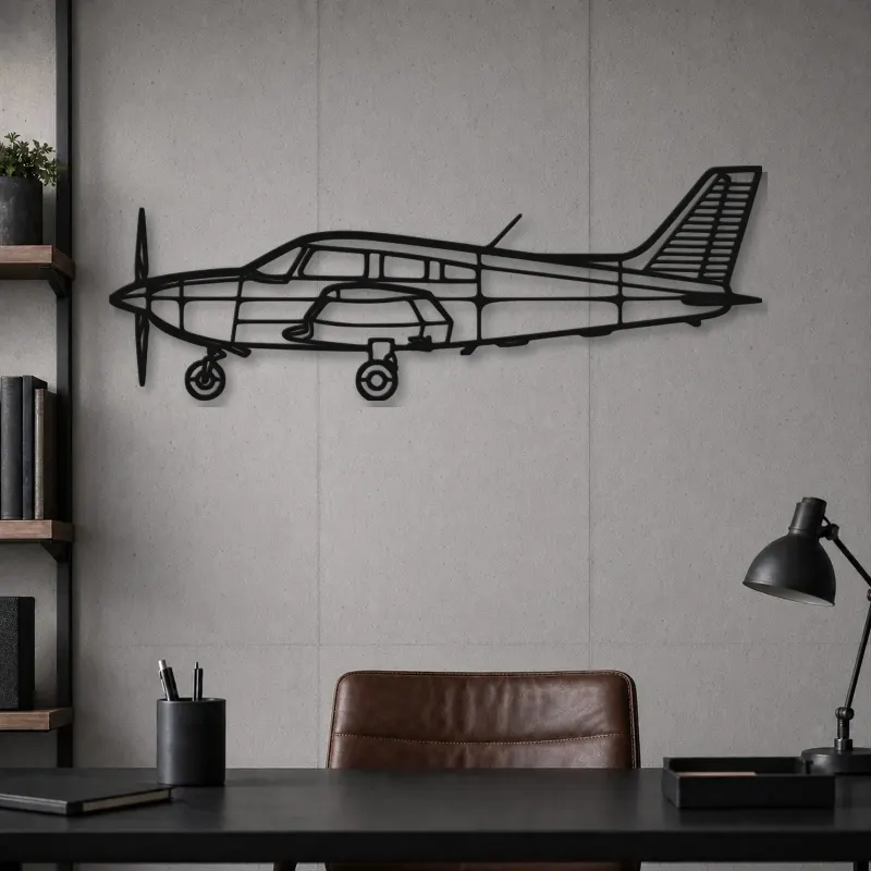 Silhouette de l'avion Archer LX en métal, Silhouette d'avion en métal, Décoration murale aviation, Décoration aviateur