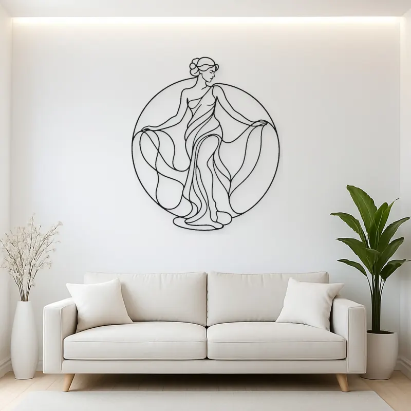 Classical Statue Muse Metal Wall Art | Classical Figure Wall Decor
