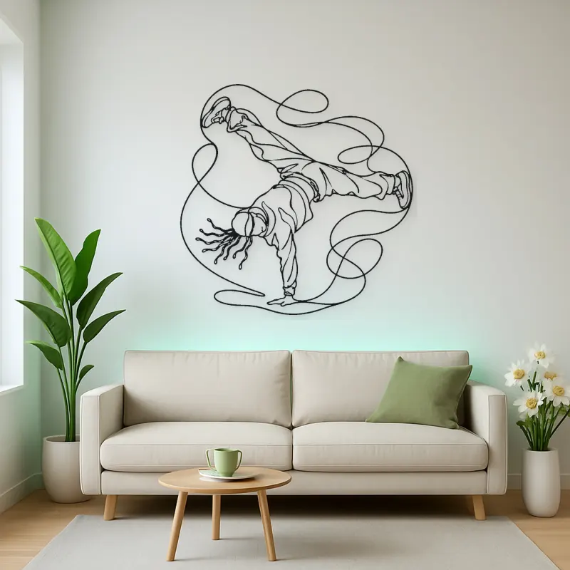 Breakdance Windmill Metal Wall Art | Dance Silhouette Wall Decor