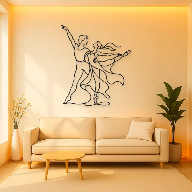 Ballet Pas De Deux Metal Wall Art | Couple Dance Wall Decor